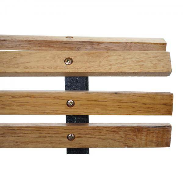 Gartenbank HWC-F97, Sitzbank Parkbank Holzbank, 2-Sitzer Gusseisen Holz 122cm 22kg ~ hellbraun - Palo24