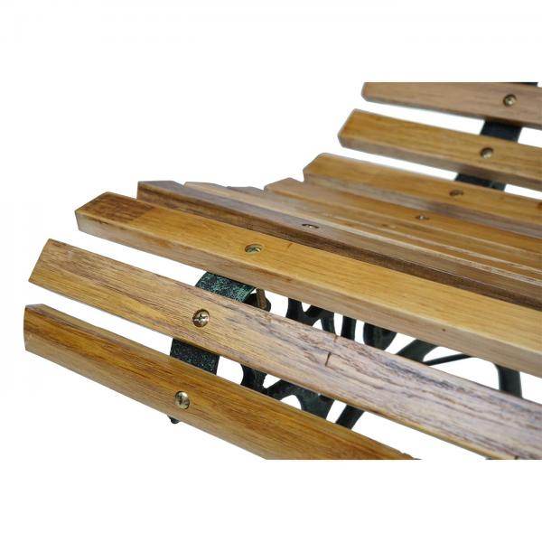 Gartenbank HWC-F97, Sitzbank Parkbank Holzbank, 2-Sitzer Gusseisen Holz 122cm 22kg ~ hellbraun - Palo24