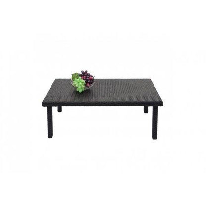 Poly-Rattan Couchtisch HWC-G16, Gartentisch Balkontisch Loungetisch, Gastronomie 80x50cm ~ schwarz - Palo24