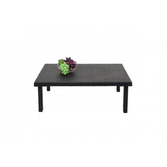 Poly-Rattan Couchtisch HWC-G16, Gartentisch Balkontisch Loungetisch, Gastronomie 80x50cm ~ schwarz - Palo24