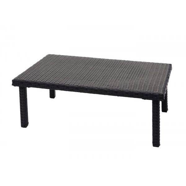 Poly-Rattan Couchtisch HWC-G16, Gartentisch Balkontisch Loungetisch, Gastronomie 80x50cm ~ schwarz - Palo24