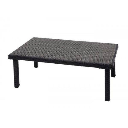 Poly-Rattan Couchtisch HWC-G16, Gartentisch Balkontisch Loungetisch, Gastronomie 80x50cm ~ schwarz - Palo24