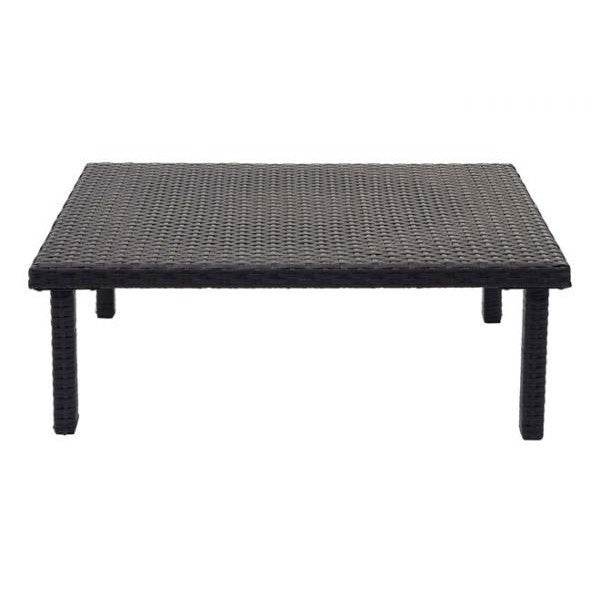 Poly-Rattan Couchtisch HWC-G16, Gartentisch Balkontisch Loungetisch, Gastronomie 80x50cm ~ schwarz - Palo24
