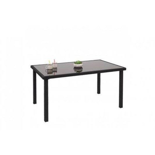 Poly-Rattan Tisch HWC-G19, Gartentisch Balkontisch, 120x75cm ~ schwarz - Palo24