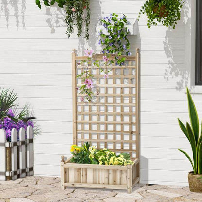 Pflanzkasten mit Rankgitter Blumenkasten Rankkasten Natur - Palo24