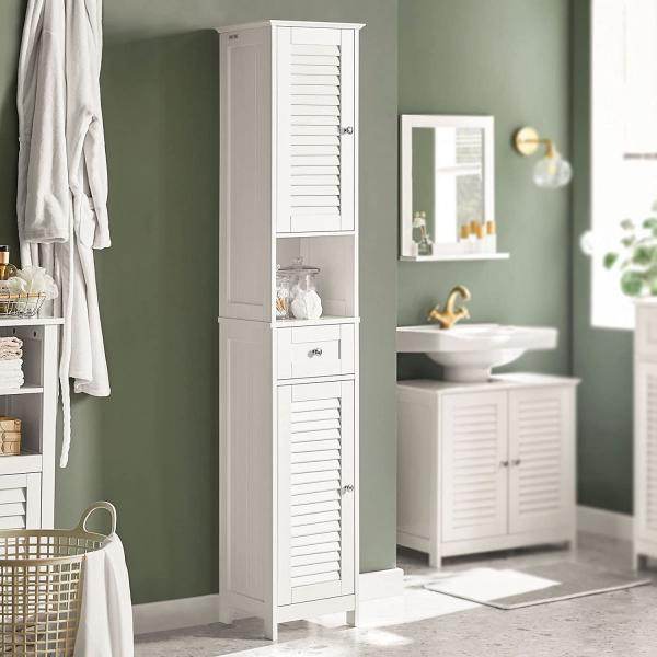 Bad Hochschrank | Badschrank | Badregal Weiss - Palo24