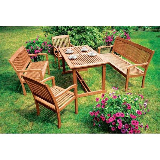Garnitur Sitzgruppe MARACAIBO 5-teilig, Eukalyptus geölt, FSC®-zertifiziert - Palo24