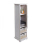 Badezimmerkommode Badschrank Badregal, 120x27x29cm Massiv-Holz ~ shabby weiss - Palo24