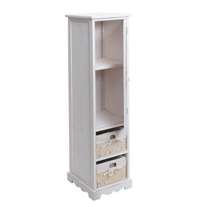 Badezimmerkommode Badschrank Badregal, 120x27x29cm Massiv-Holz ~ shabby weiss - Palo24