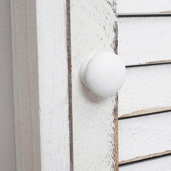 Badezimmerkommode Badschrank Badregal, 120x27x29cm Massiv-Holz ~ shabby weiss - Palo24