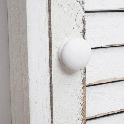 Badezimmerkommode Badschrank Badregal, 120x27x29cm Massiv-Holz ~ shabby weiss - Palo24