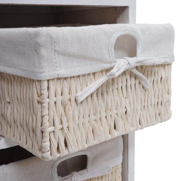 Badezimmerkommode Badschrank Badregal, 120x27x29cm Massiv-Holz ~ shabby weiss - Palo24