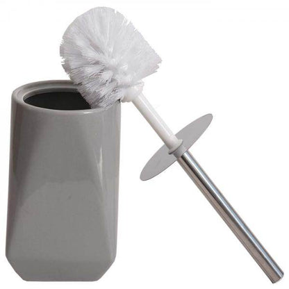 5-teiliges Badset HWC-C71, WC-Garnitur Badezimmerset Badaccessoires, Keramik ~ grau - Palo24