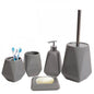 5-teiliges Badset HWC-C71, WC-Garnitur Badezimmerset Badaccessoires, Keramik ~ grau - Palo24
