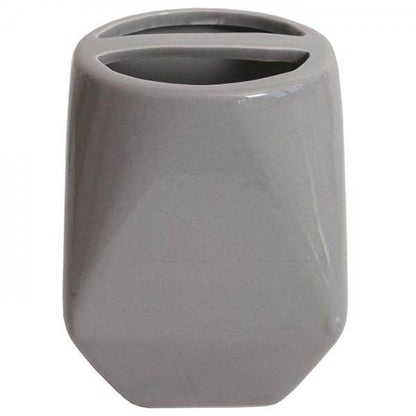 5-teiliges Badset HWC-C71, WC-Garnitur Badezimmerset Badaccessoires, Keramik ~ grau - Palo24