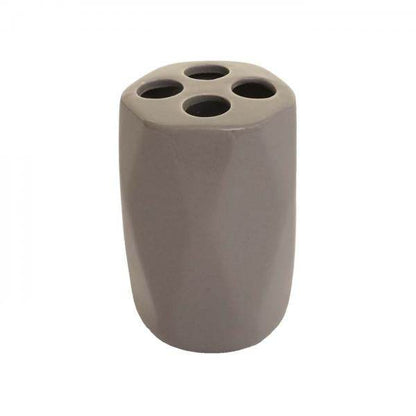 5-teiliges Badset HWC-H88, WC-Garnitur Badezimmerset Badaccessoires, Keramik ~ grau - Palo24