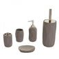 5-teiliges Badset HWC-H88, WC-Garnitur Badezimmerset Badaccessoires, Keramik ~ grau - Palo24