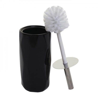 5-teiliges Badset HWC-H88, WC-Garnitur Badezimmerset Badaccessoires, Keramik ~ schwarz - Palo24