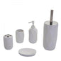 5-teiliges Badset HWC-H88, WC-Garnitur Badezimmerset Badaccessoires, Keramik ~ weiss - Palo24