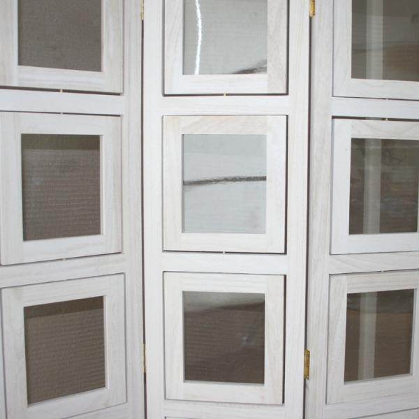 3 fach Paravent Fotowand 263 weiss Raumteiler - Palo24