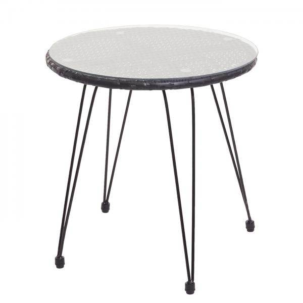 Poly-Rattan Garnitur HWC-G17, Balkon-Set Gartengarnitur Sitzgruppe Stuhl, Seil ~ anthrazit, Kissen anthrazit - Palo24