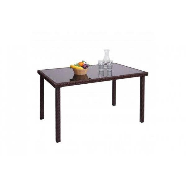 Poly-Rattan Tisch HWC-G19, Gartentisch Balkontisch, 120x75cm ~ braun - Palo24