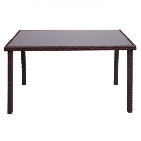 Poly-Rattan Tisch HWC-G19, Gartentisch Balkontisch, 120x75cm ~ braun - Palo24