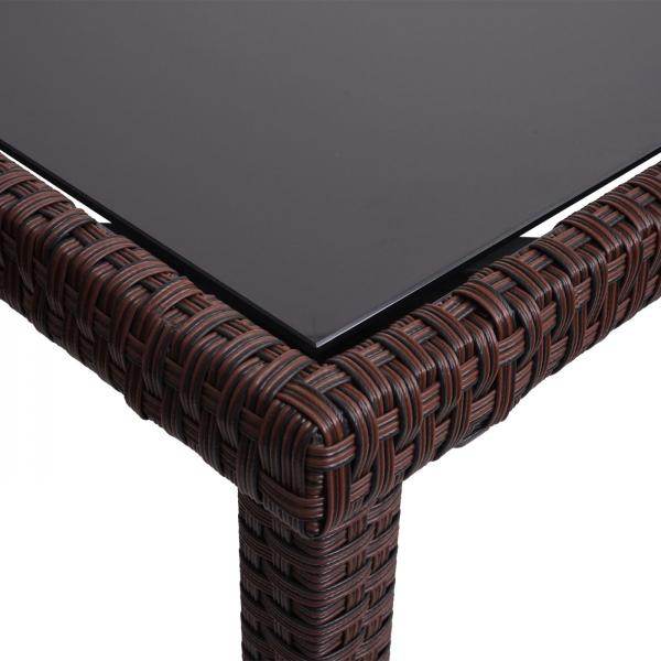 Poly-Rattan Tisch HWC-G19, Gartentisch Balkontisch, 120x75cm ~ braun - Palo24