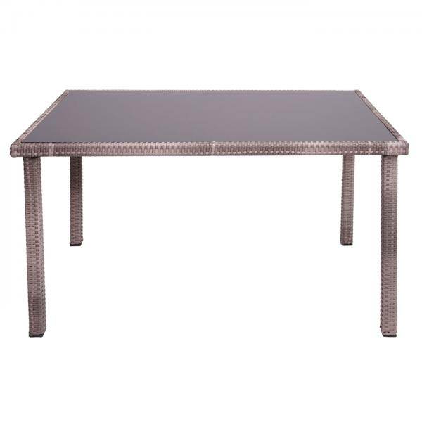 Poly-Rattan Tisch HWC-G19, Gartentisch Balkontisch, 120x75cm ~ grau-braun - Palo24