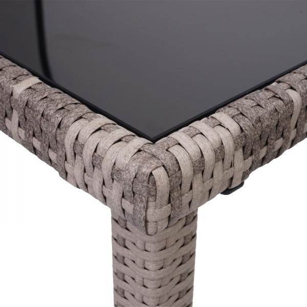 Poly-Rattan Tisch HWC-G19, Gartentisch Balkontisch, 120x75cm ~ grau-braun - Palo24