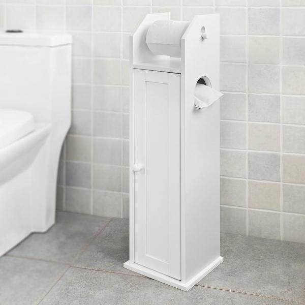 Toilettenpapierhalter | Toilettenpapier Aufbewahrung | Badezimmerschrank Weiss - Palo24