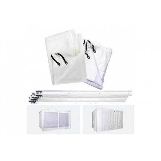 Seitenwand für Pergola HWC-J32, 4er-Set + Moskitonetz Pavillon Ersatzseitenwand ~ 4x3m weiss - Palo24