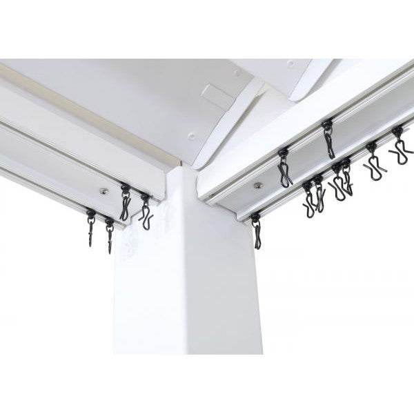 Seitenwand für Pergola HWC-J32, 4er-Set + Moskitonetz Pavillon Ersatzseitenwand ~ 4x3m weiss - Palo24