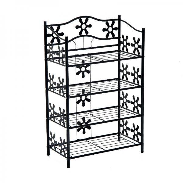 Pflanzenregal Blumenregal Pflanzentreppe Standregal Ständer 4 Etagen Metall Schwarz 59,5 x 30 x 92 cm - Palo24
