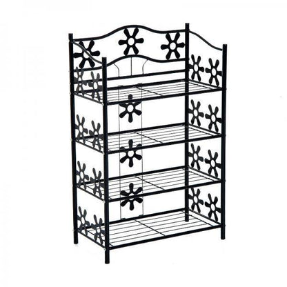 Pflanzenregal Blumenregal Pflanzentreppe Standregal Ständer 4 Etagen Metall Schwarz 59,5 x 30 x 92 cm - Palo24