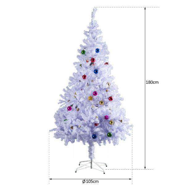 Weihnachtsbaum künstlicher 180cm mit Ständer inkl. Dekor weiss - Palo24