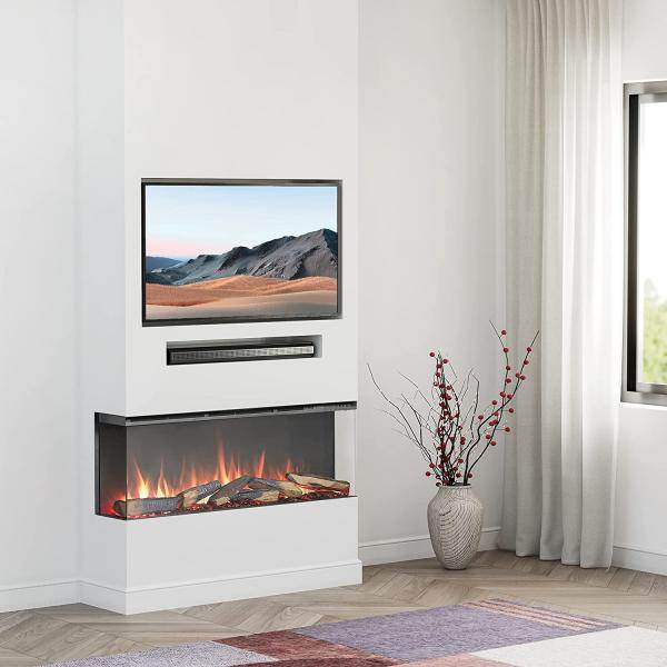 BALDERIA LED Elektrokamin Athena 44 Elektrokamin - Einbaukamin mit Heizung 1500W - Palo24