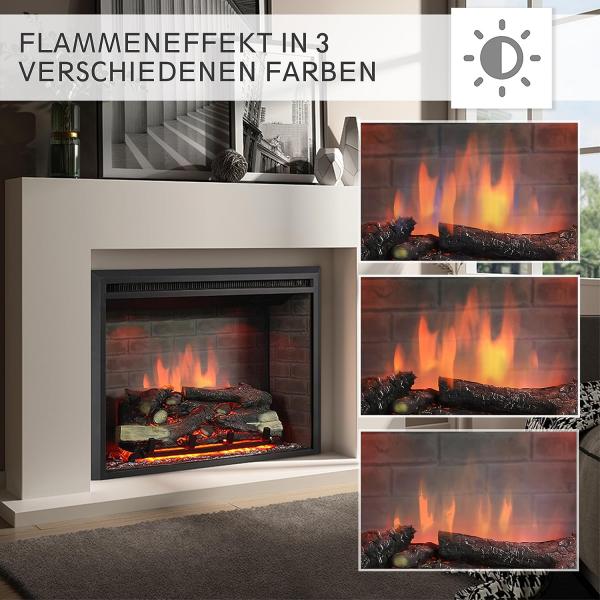 BALDERIA Calida 30" Elektrischer Einbaukamin 3D-Flammeneffekt 2000W - Palo24