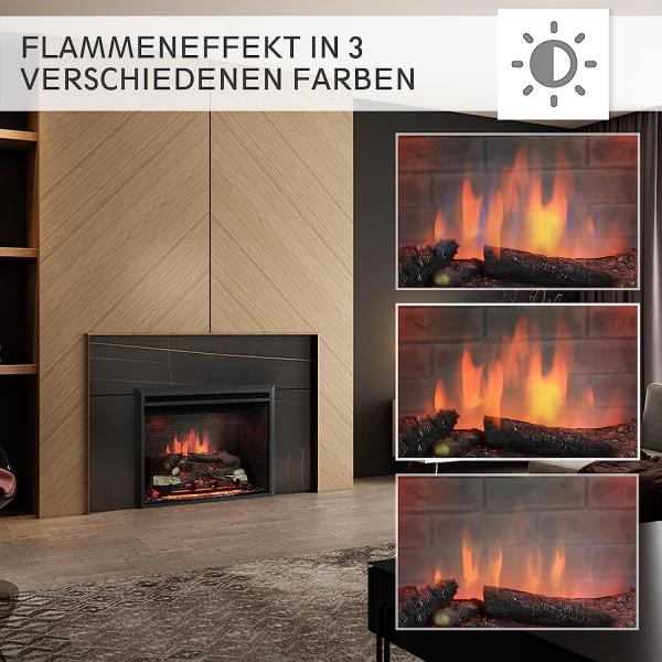 BALDERIA Calida 33" Elektrischer Einbaukamin 3D-Flammeneffekt 2000W - Palo24