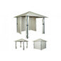 Pergola HWC-J63, Garten Pavillon Terrassenüberdachung mit Seitenwand, 3x3m ~ creme-beige - Palo24