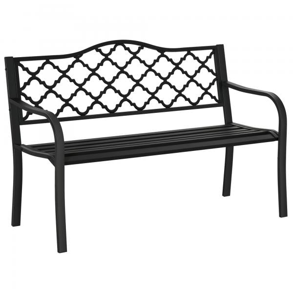 Gartenbank 2-Sitzer aus Metall Schwarz - Palo24