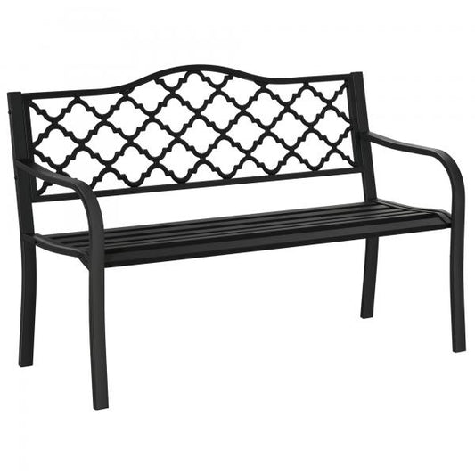 Gartenbank 2-Sitzer aus Metall Schwarz - Palo24
