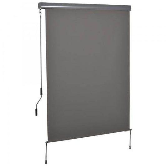 Senkrechtmarkise Alu Balkonmarkise mit Handkurbel UV50+ Hellgrau 140 x 250 cm - Palo24