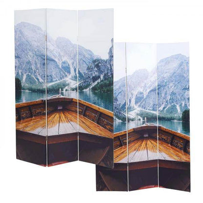 Foto-Paravent HWC-A83, Raumteiler Trennwand Sichtschutz, FSC-zertifiziert ~ 180x121cm Boot - Palo24