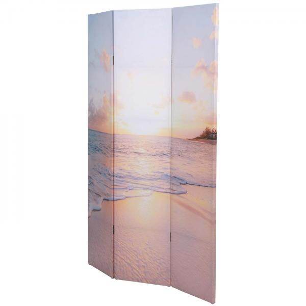 Foto-Paravent HWC-A83, Raumteiler Trennwand Sichtschutz, FSC-zertifiziert ~ 180x121cm Ocean - Palo24