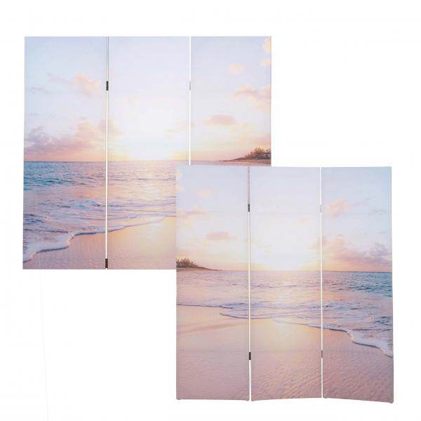 Foto-Paravent HWC-A83, Raumteiler Trennwand Sichtschutz, FSC-zertifiziert ~ 180x121cm Ocean - Palo24