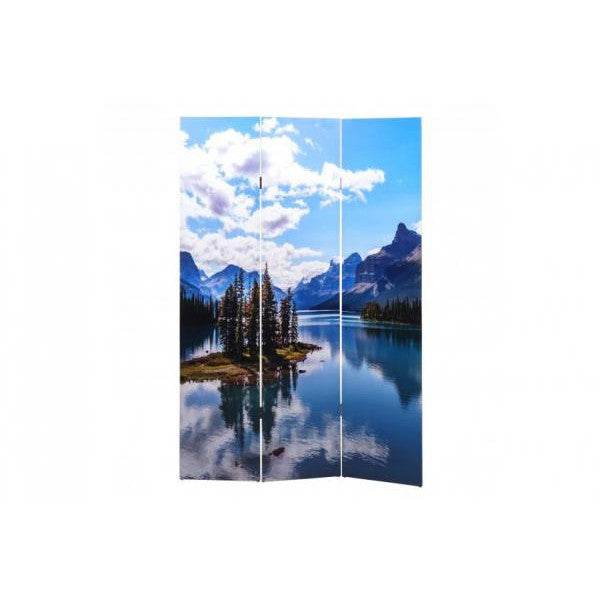 Foto-Paravent HWC-A83, Raumteiler Trennwand Sichtschutz, FSC-zertifiziert ~ 180x121cm See - Palo24