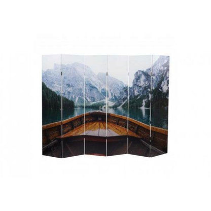 Foto-Paravent HWC-A83, Raumteiler Trennwand Sichtschutz, FSC-zertifiziert ~ 180x244cm Boot - Palo24