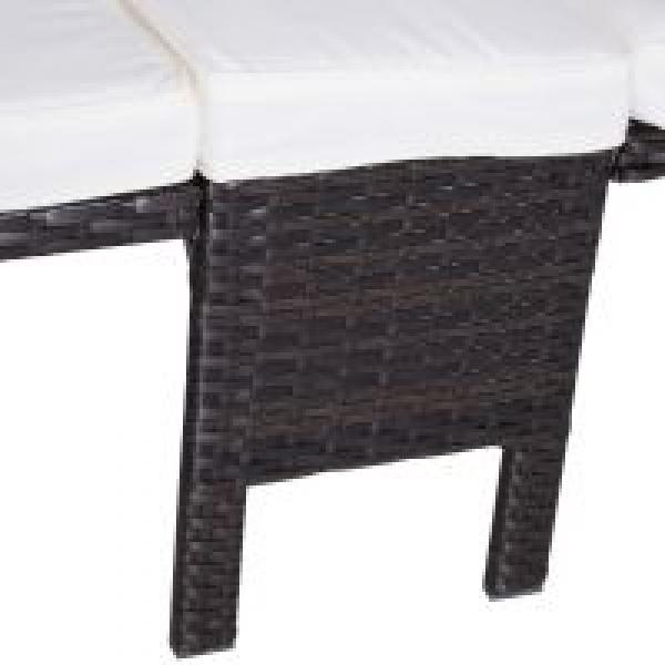 3-tlg. Gartensofa Lounge Gartenset Sitzgruppe Braun Polyrattan + Metall - Palo24
