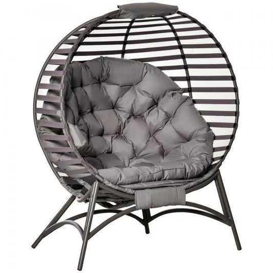 Papasansessel Loungesessel faltbar Korb-Stuhl oval Sandbraun - Palo24
